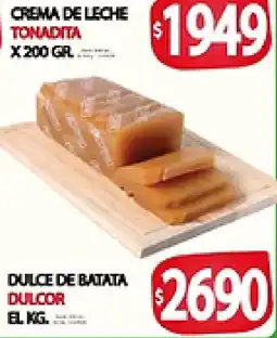 Supermercados Becerra Tonadita crema de leche oferta