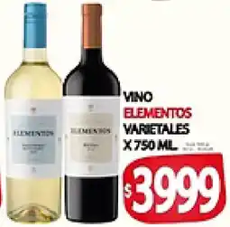 Supermercados Becerra Elementos vino varietales oferta