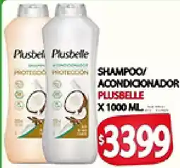 Supermercados Becerra Plusbelle shampoo/ acondicionador oferta