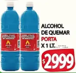 Supermercados Becerra Alcohol de quemar porta oferta