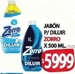 Supermercados Becerra Zorro jabón p/ diluir oferta