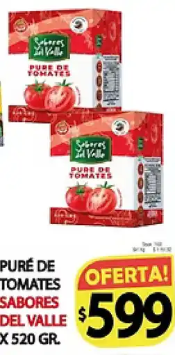 Supermercados Becerra Sabores del valle puré de tomates oferta
