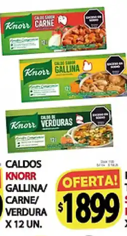 Supermercados Becerra Knorr caldos carne/gallina/verduras oferta