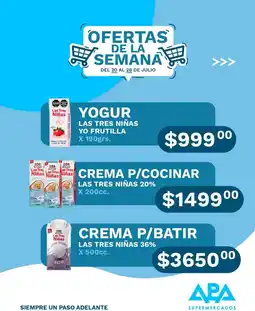 APA Supermercados Las tres niñas yogur yo frutilla oferta