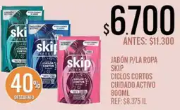 Supermercados Todo Skip jabón p/la ropa ciclos cortos cuidado activo oferta