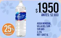 Supermercados Todo Villa del Sur agua mineral sin gas oferta