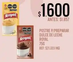 Supermercados Todo Royal postre p/preparar dulce de leche oferta