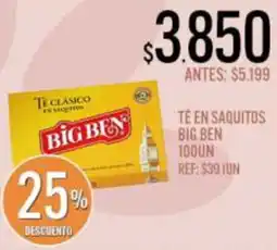 Supermercados Todo Big ben té en saquitos oferta
