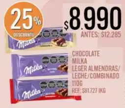 Supermercados Todo Milka chocolate leger almendras/leche/combinado oferta