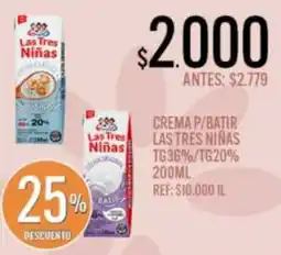Supermercados Todo Las tres niñas crema p/batir oferta