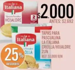Supermercados Todo La italiana tapas para pascualina criolla/hojaldre oferta
