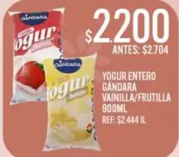 Supermercados Todo Gándara yogur entero vainilla/frutilla oferta