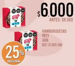 Supermercados Todo Paty hamburguesas oferta