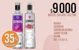 Supermercados Todo Sernova vodka caribbean blends/candy glow oferta