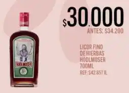 Supermercados Todo Hodlmoser licor fino de hierbas oferta