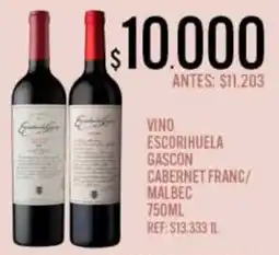 Supermercados Todo Escorihuela vino gascon cabernet franc/ malbec oferta