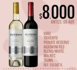 Supermercados Todo Trivento vino private reserve maximum red blend/white malbec oferta