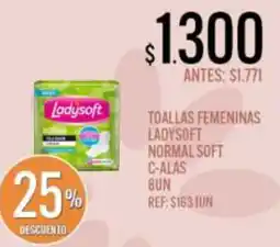 Supermercados Todo Ladysoft toallas femeninas normal soft c-alas oferta