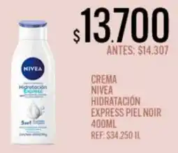 Supermercados Todo Nivea crema hidratación express piel noir oferta