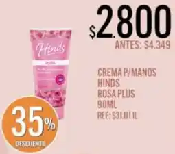 Supermercados Todo Hinds crema p/manos rosa plus oferta