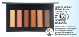 Millanel Cosmética Millanel paleta de sombras 6 tonos oferta