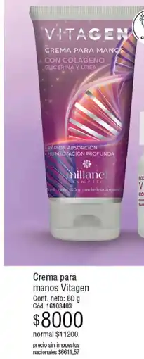 Millanel Cosmética Millanel crema para manos oferta