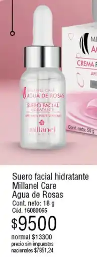 Millanel Cosmética Millanel care suero facial hidratante agua de rosas oferta