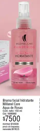 Millanel Cosmética Millanel care bruma facial hidratante agua de rosas oferta