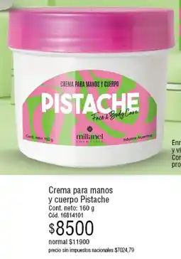 Millanel Cosmética Pistache crema para manos y cuerpo oferta