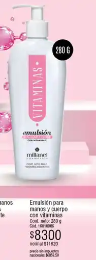 Millanel Cosmética Millanel emulsión para manos y cuerpo con vitaminas oferta