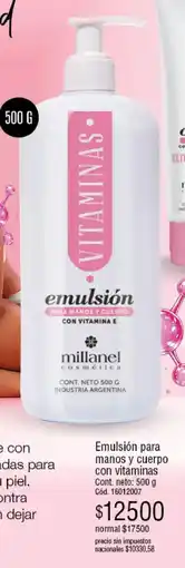 Millanel Cosmética Millanel emulsión para manos y cuerpo con vitaminas oferta