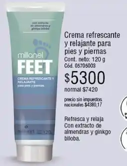 Millanel Cosmética Millanel crema refrescante y relajante para pies y piernas oferta