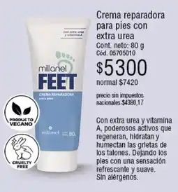 Millanel Cosmética Millanel crema reparadora para pies con extra urea oferta