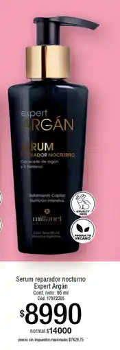Millanel Cosmética Millanel serum reparador nocturno expert argán oferta