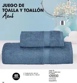 Millanel Cosmética Juego de toalla y toallón azul oferta