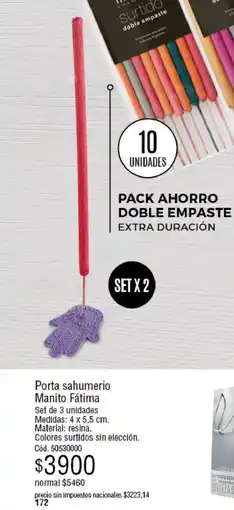 Millanel Cosmética Porta sahumerio manito fátima oferta