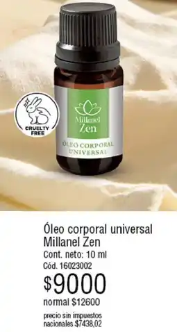 Millanel Cosmética Millanel zen óleo corporal universal oferta