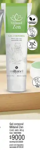 Millanel Cosmética Millanel zen gel corporal oferta
