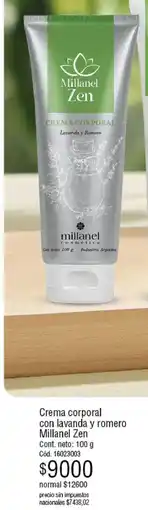 Millanel Cosmética Millanel zen crema corporal con lavanda y romero oferta