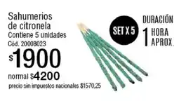 Millanel Cosmética Sahumerios de citronela contiene oferta