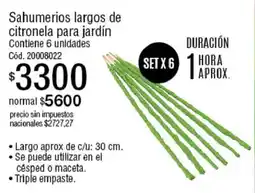 Millanel Cosmética Sahumerios largos de citronela para jardín oferta
