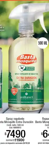 Millanel Cosmética Spray repelente basta mosquito extra duración oferta