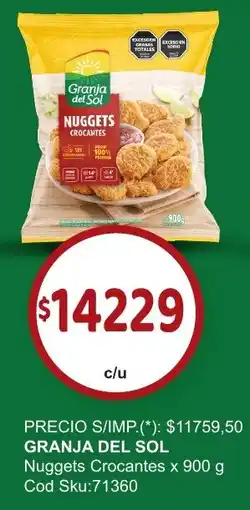 Supermercados Yaguar Granja del sol nuggets crocantes oferta