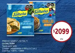 Supermercados Yaguar La salteña tapas para tarta criollas/hojaldradas oferta