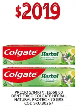 Supermercados Yaguar Colgate dentifrico herbal natural protec oferta