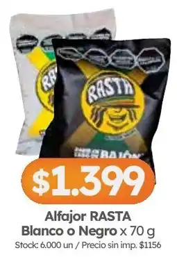 Cordiez Alfajor RASTA Blanco o Negro oferta