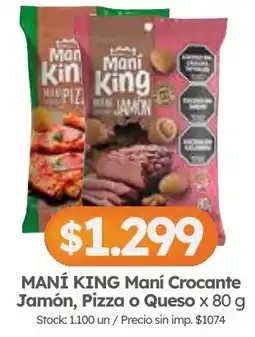 Cordiez Maní king maní crocante jamón pizza o queso oferta