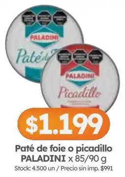 Cordiez Paladini paté de foie o picadillo oferta