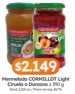 Cordiez Cormillot mermelada light ciruela o durazno oferta