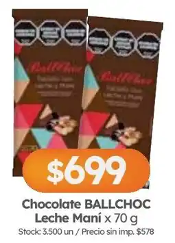 Cordiez Ballchoc chocolate leche maní oferta